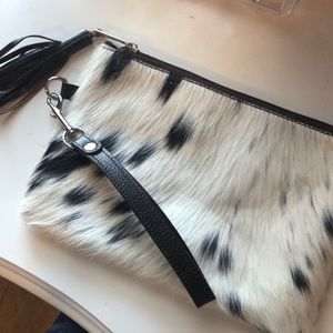 Cow fur purse